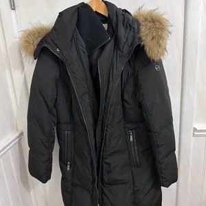 Micheal kors real fur trim on hood coat